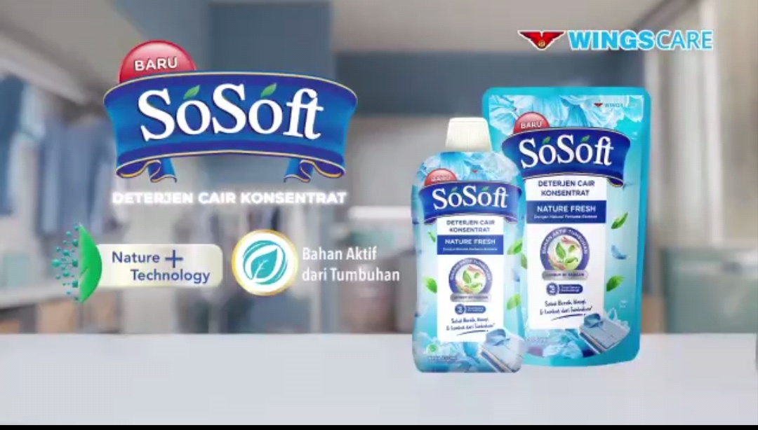 SoSoft, Kosentrat Detergent Cair Paduan Teknologi & Sari Tumbuhan Alami Cegah Iritasi