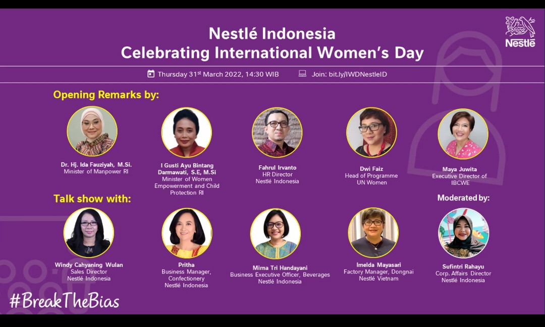 Melawan Diskriminasi, #BreaktheBias Nestlé Indonesia Tutup Rangkaian  International Women’s Day