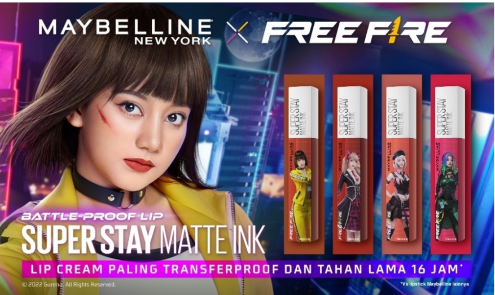 Eureka! Maybelline super stay Matte Ink FREE FIRE Kini Tersedia untuk Perempuan paling Tahan tempur