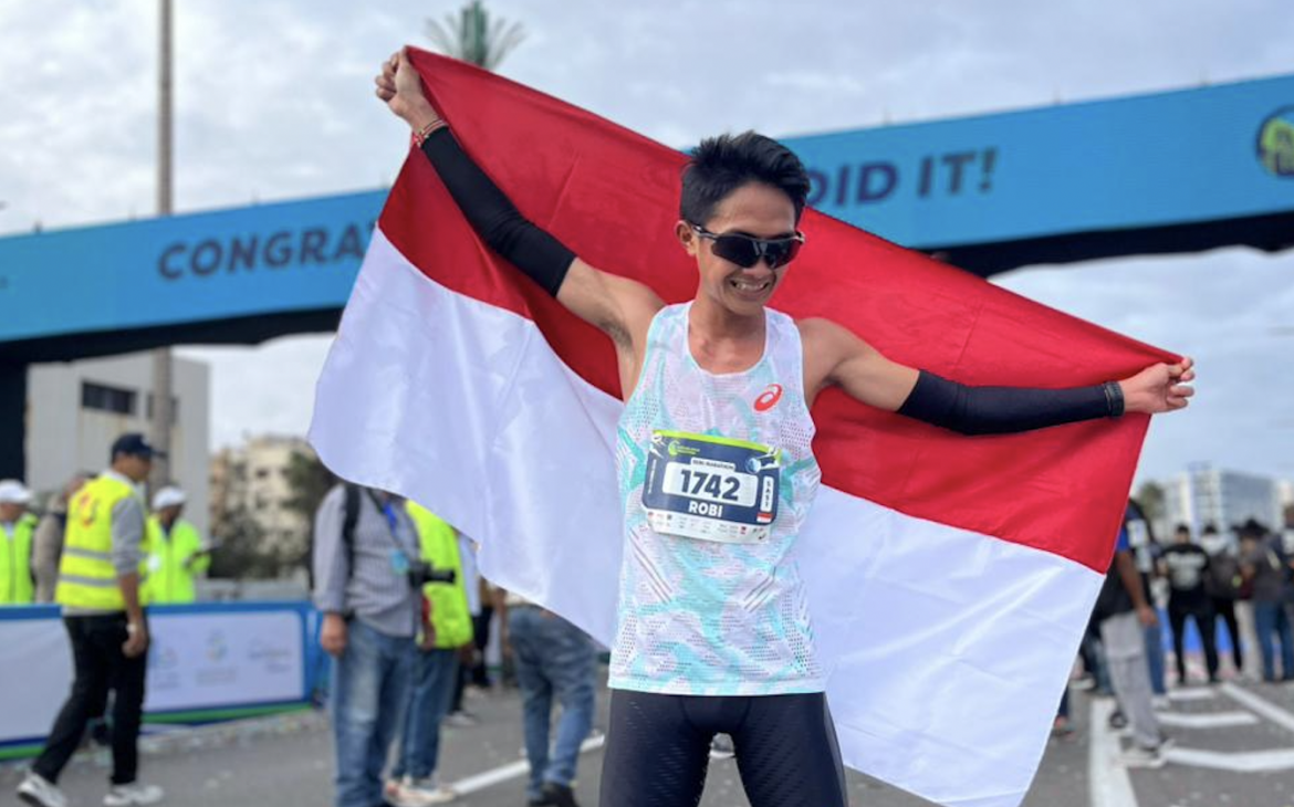 Robi Syianturi Kembali Pertajam Rekor Nasional Half Marathon di Casablanca Marathon 2025