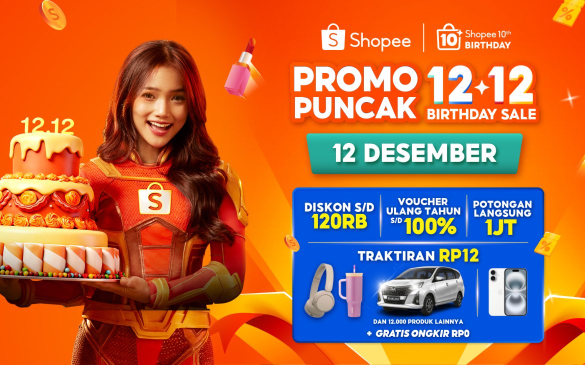 Seharian Penuh Kemeriahan! Shopee Rayakan 10 Tahun dan Hadirkan Puncak 12.12 Birthday Sale dengan Berbagai Penawaran Spesial