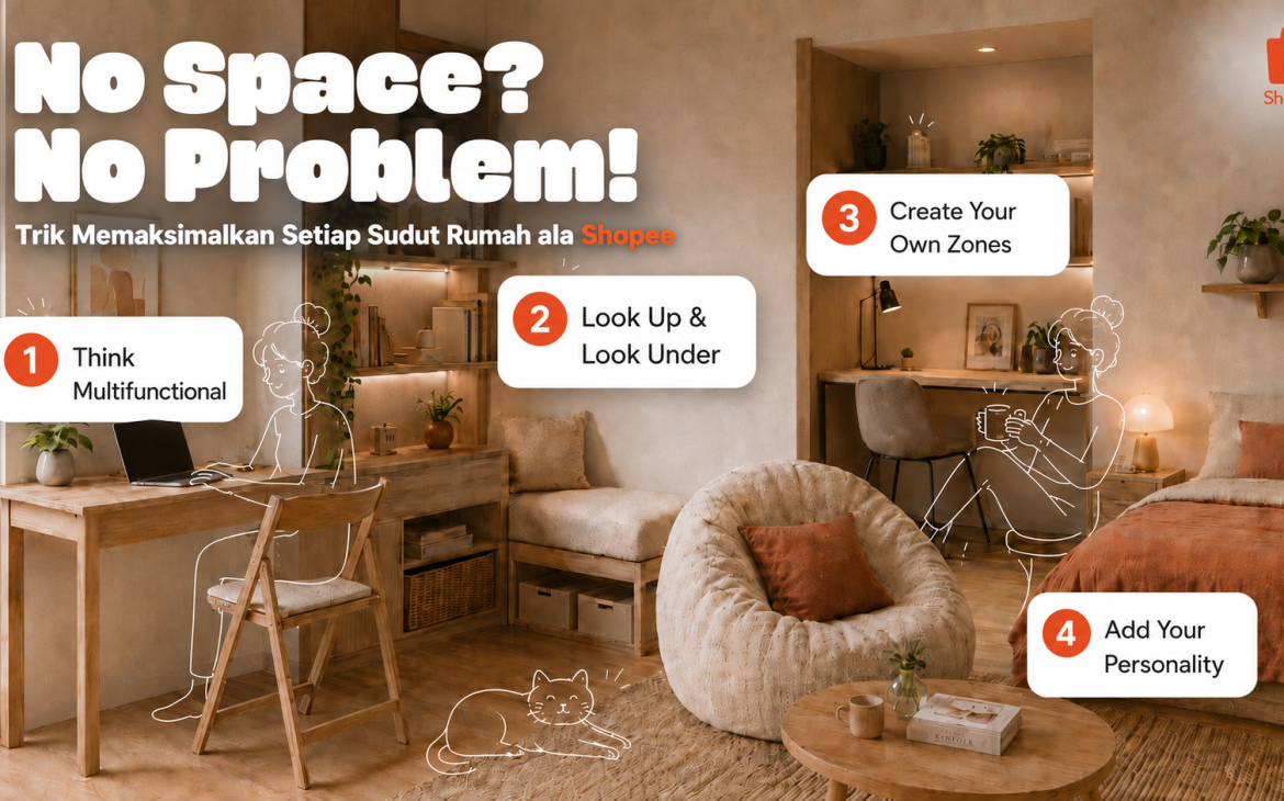 No Space? No Problem! Simak Trik untuk Memaksimalkan Setiap Sudut Rumah ala Shopee