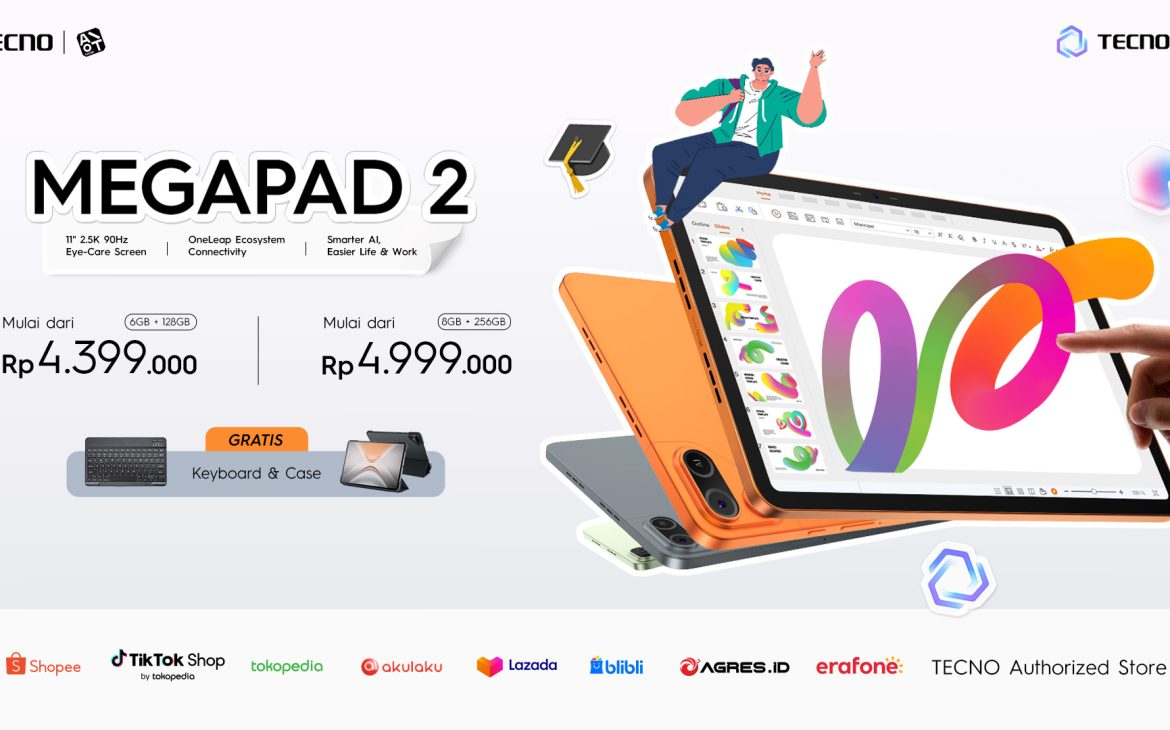 TECNO MEGAPAD 2 dan MEGAPAD SE 2 Hadirkan Pengalaman Tablet yang Lebih Cerdas dengan AI dan HiOS 16,3