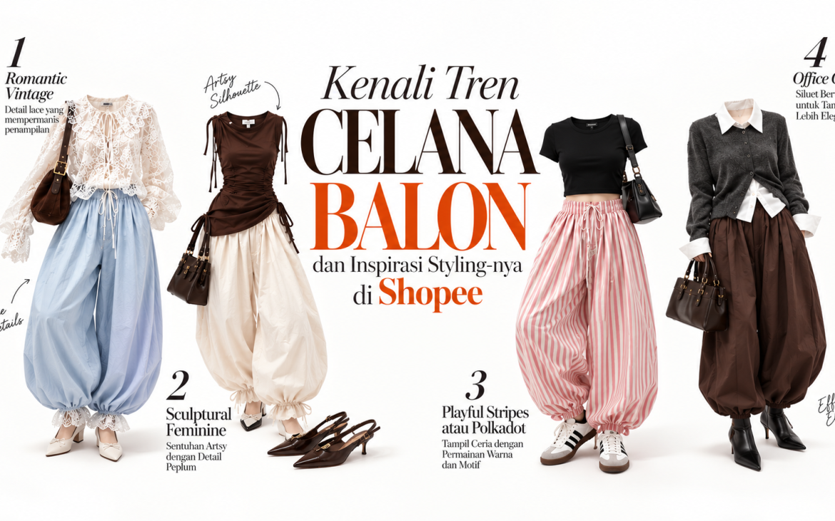 Dari Minimalis hingga Statement Look, Ini Cara Styling Celana Balon dengan Pilihan Fashion Brand Lokal di Shopee